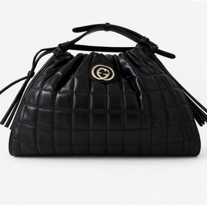 Gucci Black Quilted Calfskin Medium Deco Bag